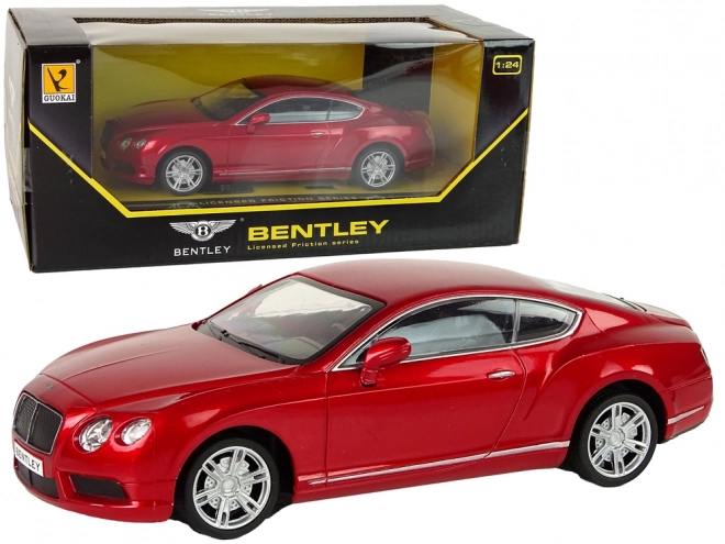 Czerwony model Bentley 1:24 z napędem ciernym