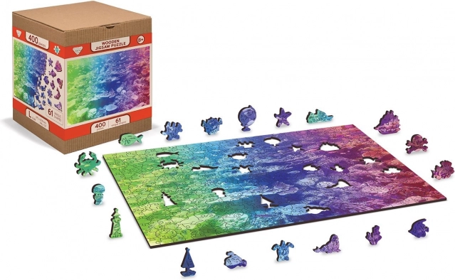 Drewniane dwustronne puzzle Rafa koralowa 2w1, 100 elementów