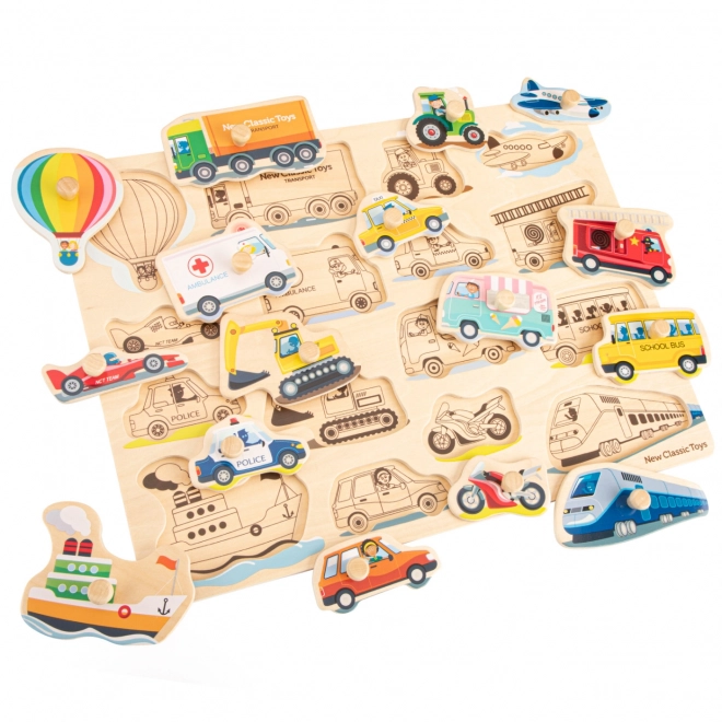 Drewniane Układanki Puzzle Środki Transportu