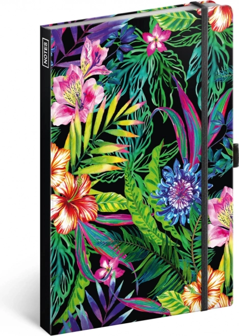 Liniowany notes A5 z tropikalnym motywem, 172 strony, 100 g/m²