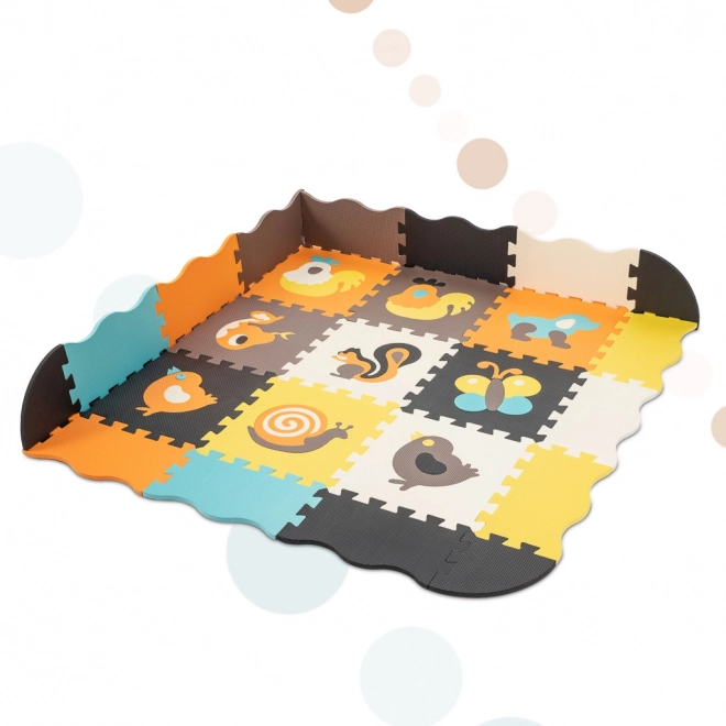 Kolorowe piankowe puzzle ze zwierzętami i kojcem - 25 sztuk