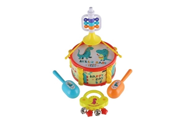 Instrumenty muzyczne/zestaw plast. 5 szt. w pudełku, 2 kolory w woreczku 27,5x28 cm 3m+