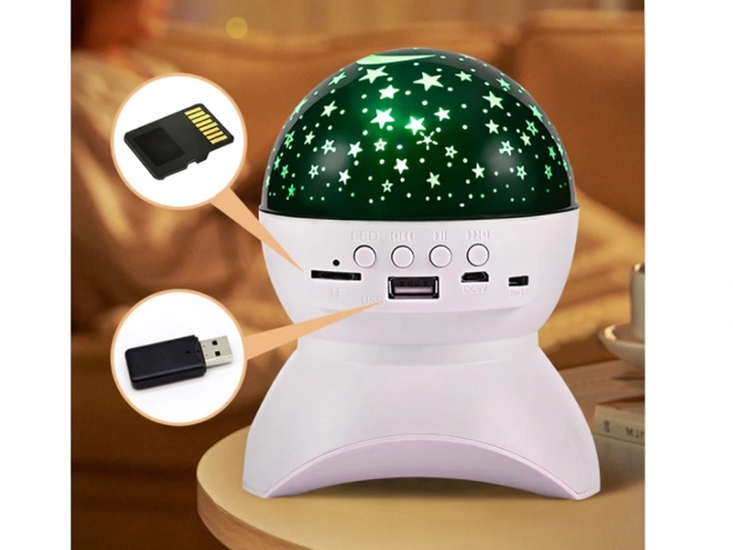 Nocny projektor LED z głośnikiem i Bluetooth