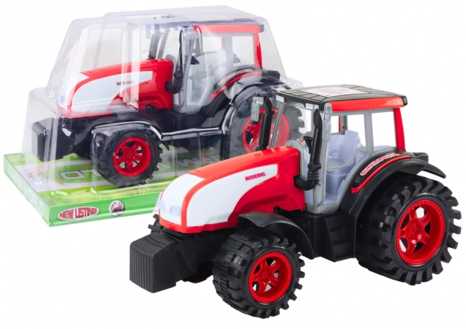 Duży rolniczy traktor z napędem Czerwony