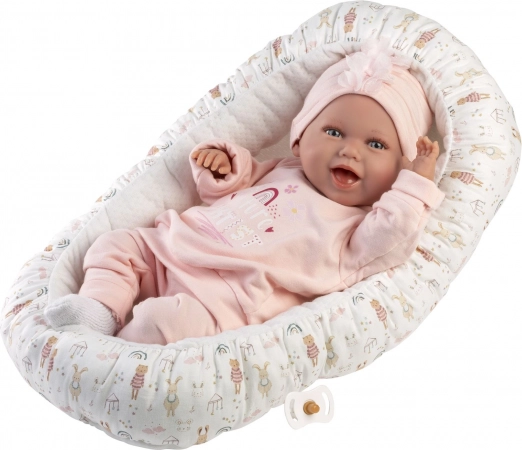 Llorens realistyczna lalka niemowlę z dźwiękami i miękkim materiałowym ciałem 42 cm
