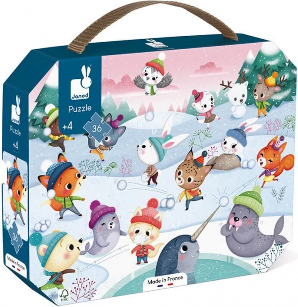 Puzzle w walizeczce Zimowa Impreza 36 elementów