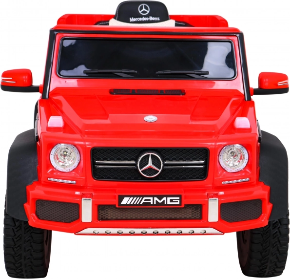 Elektryczny samochodzik MERCEDES G63 AMG 6x6 dla dzieci – czerwony, koła EVA, zdalne sterowanie, MP3 i LED