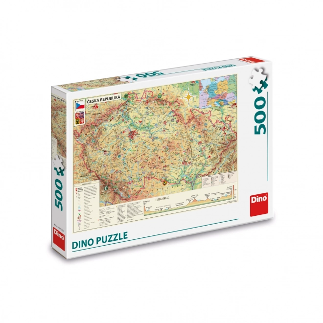 Puzzle Mapa Republiki Czeskiej - 500 elementów