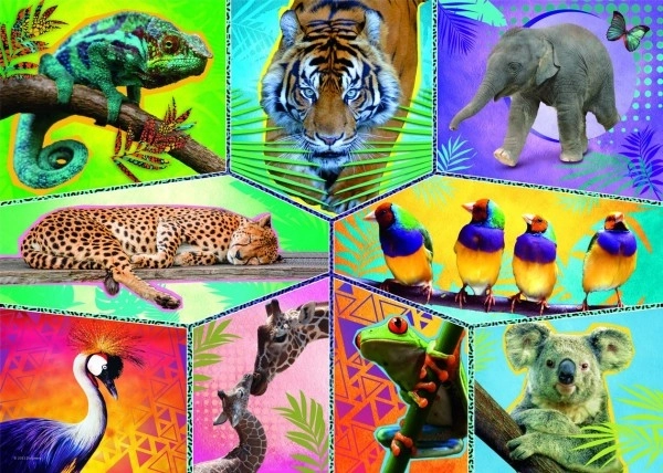 Puzzle Planeta zwierząt 48x34cm 200 elementów w pudełku 33x23x4cm
