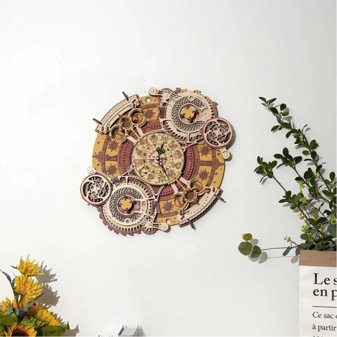 RoboTime 3D drewniane mechaniczne puzzle Zegar z kalendarzem