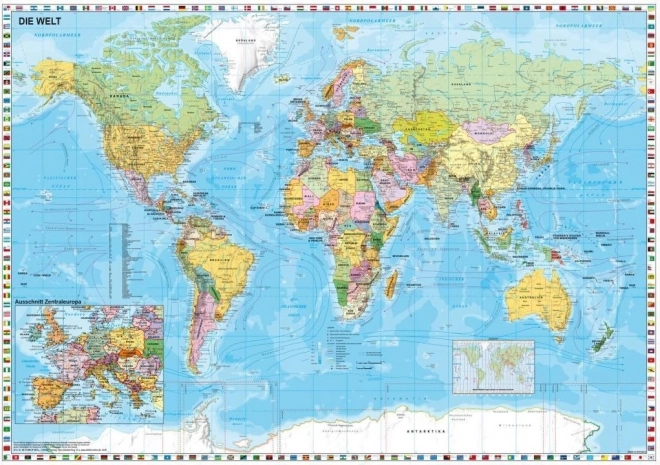 Puzzle polityczna mapa świata 1500 elementów SCHMIDT