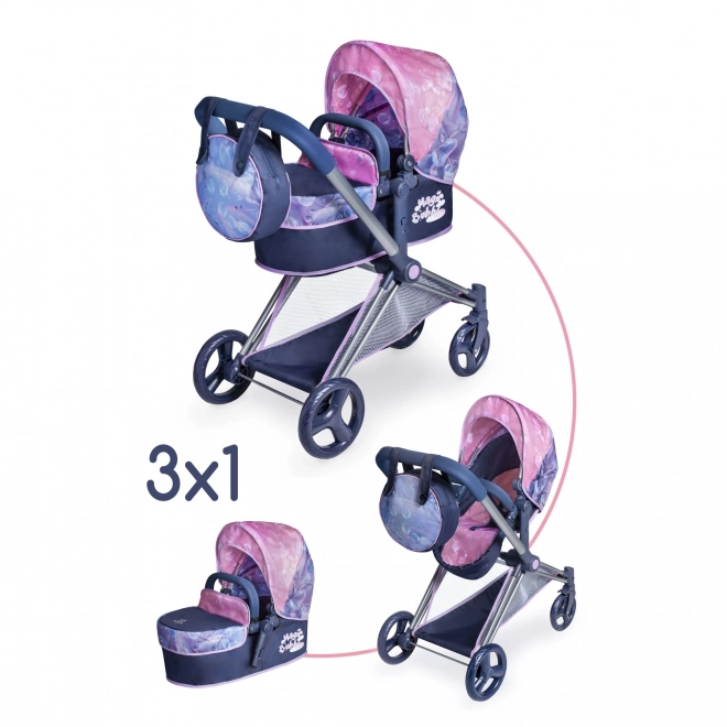 DeCuevas 81776 Składany wózek dla lalek 3 w 1 z torbą Magic Bubble 2024 - 73 cm