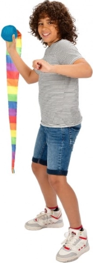 Tęczowy materiałowy ogon