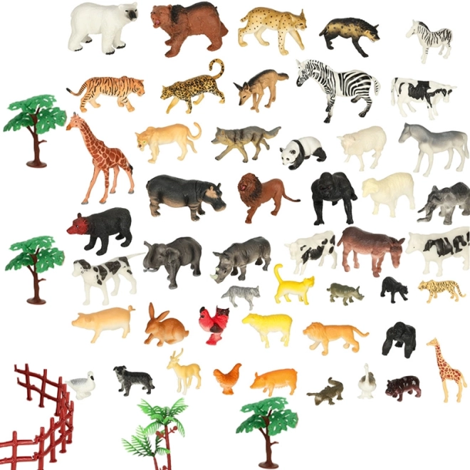 Zoo zwierzęce figurki - 51 sztuk