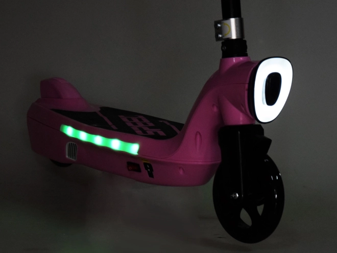 Elektryczna hulajnoga z oświetleniem LED – Różowa