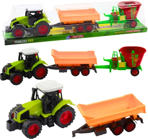 traktor z wywrotką i wozem paszowym – zestaw dla małych rolników