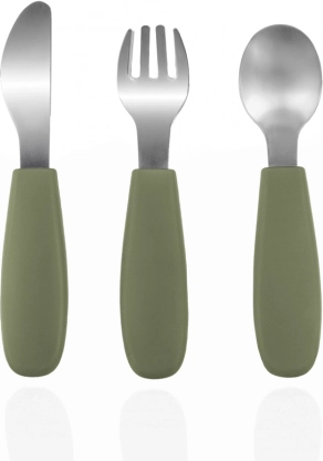 Silikonowe dziecięce sztućce, Forest Green