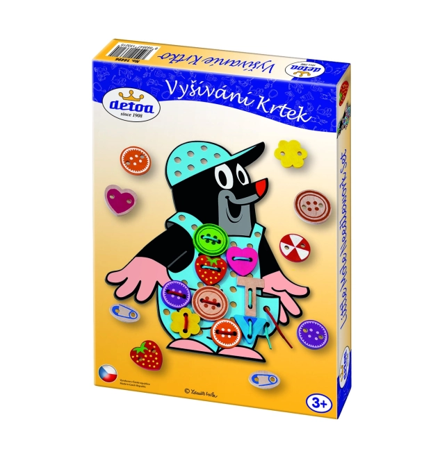 Haftowanie Krecik drewno 26 sztuk w pudełku