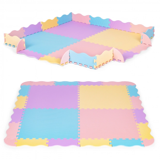 Kolorowa piankowa mata dla dzieci z ogrodzeniem 141,5x141,5 cm 24 szt. IPLAY