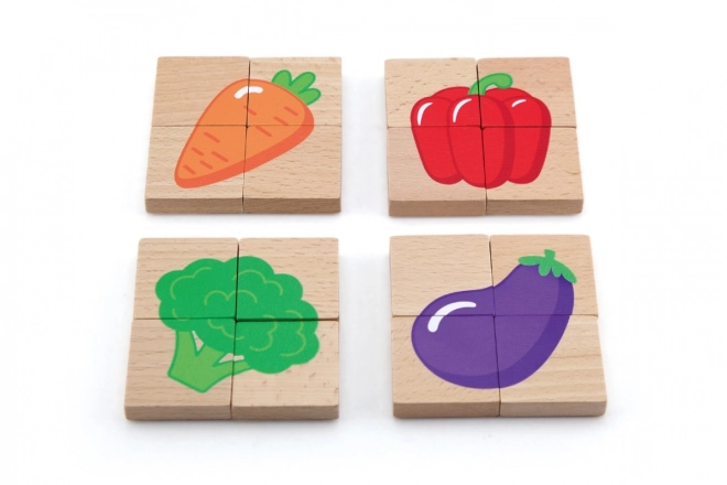 Drewniane magnetyczne puzzle - owoce