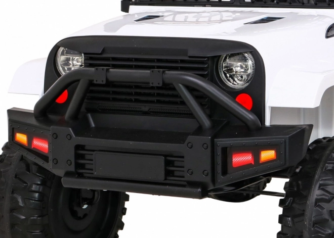 Samochód na baterie Jeep Dark Night dla dzieci + wolny start + EVA + LED audio – Białe