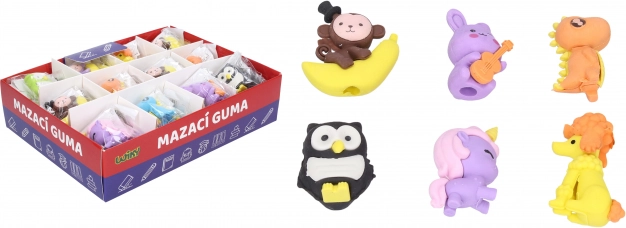 Duża gumka do ścierania - mix zwierzątek