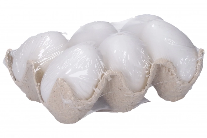 Jajko ozdobne plastikowe białe 6 cm, 6 szt.