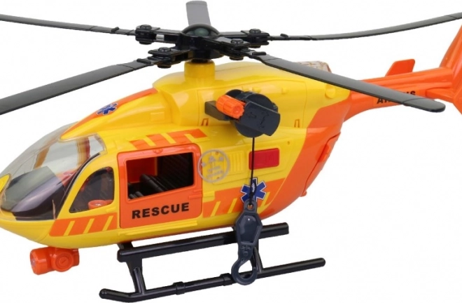 Helikopter ratunkowy ze światłem i dźwiękiem, funkcjonalna winda i wirnik