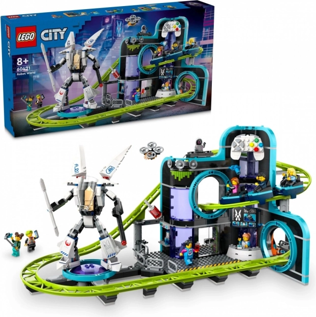 Lego City park świat robotów z kolejką górską