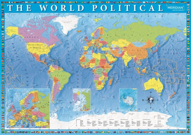 Puzzle 2000 elementów Polityczna mapa świata