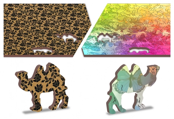 Drewniane puzzle Motyli sen 2w1