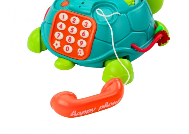 Interaktywny telefon edukacyjny żółw 6w1 Światła Dźwięki Zielony