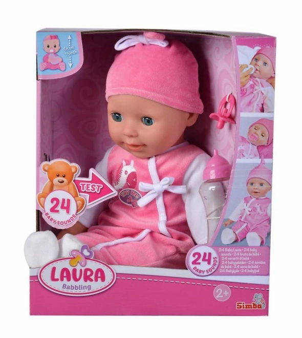Lalka Laura, 24 dziecięcych dźwięków, 38cm