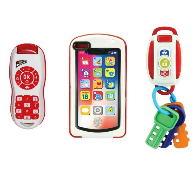 Moje pierwsze wyposażenie 3w1, kluczyki do auta, telefon i pilot