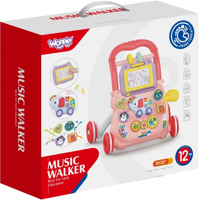 Interaktywne chodzik Woopie Baby z muzyką i tablicą do rysowania