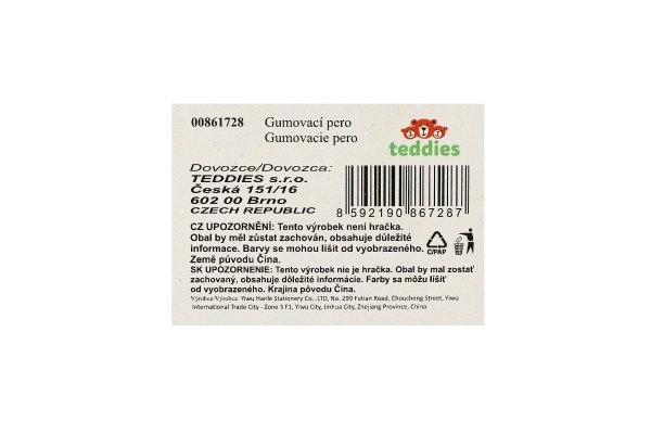 Długopis/gumka Street game 15cm plastik 6 rodzajów 36 sztuk w pudełku