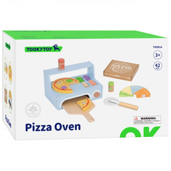 Tooky Toy drewniany zestaw do pizzy z dodatkami