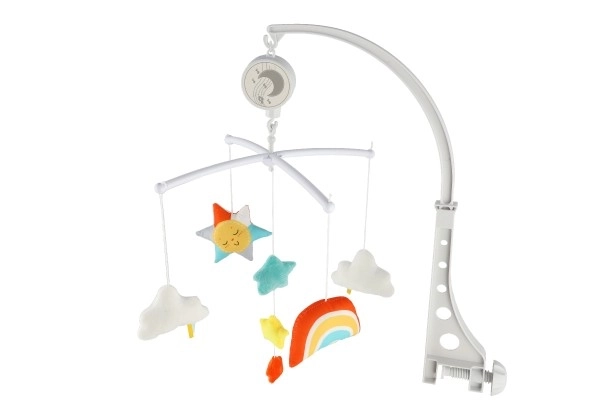 Karuzela nad łóżeczko plastik/tkanina z nakręcanym grającym mechanizmem w pudełku 19x33x5,5cm 6m+