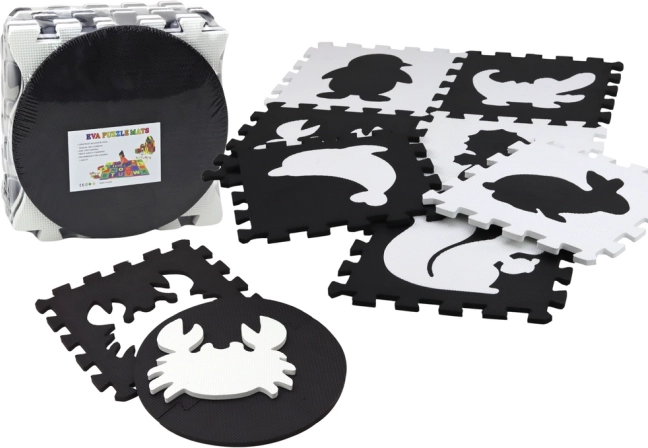 Miękka Kontrastowa Edukacyjna Mata Puzzle Pianka EVA Czarna-Biała
