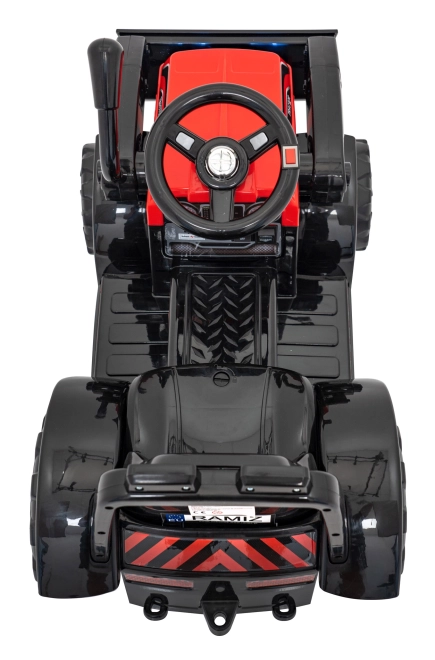 Dziecięcy traktor elektryczny z lemieszem – Czerwony