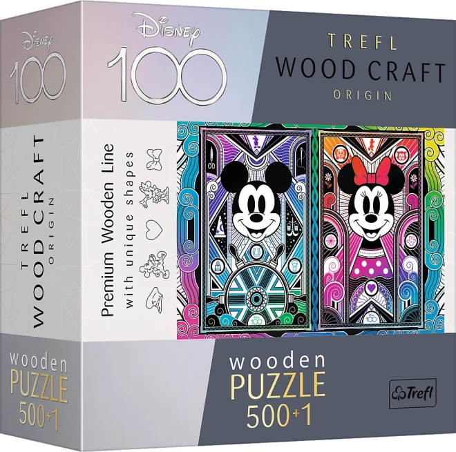 Drewniane puzzle Mickey Mouse & Minnie 501 elementów
