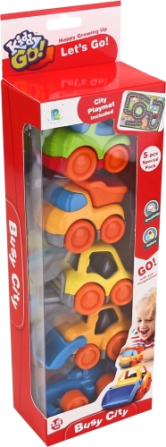 Kiddy Go! zestaw samochodzików 5 szt. z matą miasto