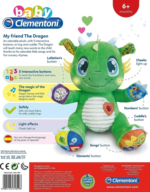 CLEMENTONI BABY Interaktywny Smok CZ,SK,HU,PL