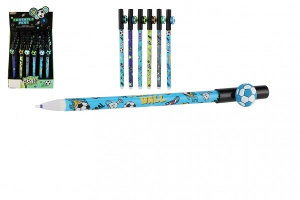 Gumowe pióro/piłka gumowa do piłki nożnej 16 cm plast 6 kolorów 36 sztuk w pudełku
