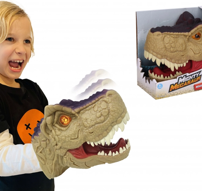 Głowa dinozaura z efektami na rękę 20 cm