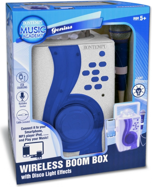 Karaoke Boom Box z dyskotekowymi efektami świetlnymi