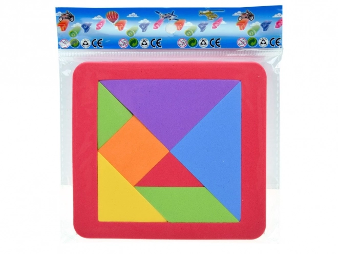 Kolorowa łamigłówka Tangram z miękkiej pianki