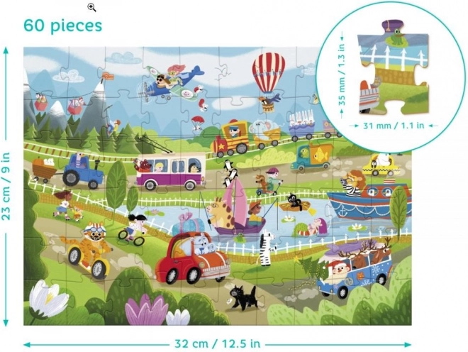 DODO Puzzle Transport na wsi 60 kawałków