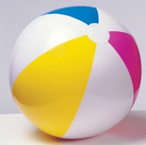 Piłka dmuchana z tęczowymi paskami - 61 cm