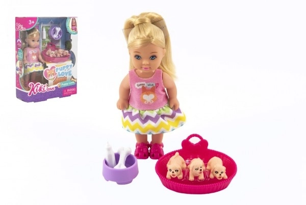 Lalka Kiki Anlily stawowa plastikowa 12cm z pupilami z dodatkami w pudełku 12x16x4,5cm